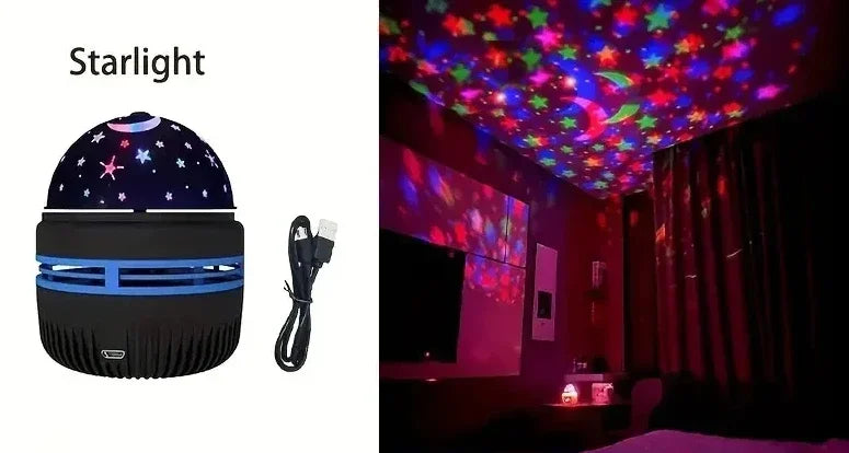 1Pc Starry Projector Light with 7 Color Patterns & Remote Control, Polar Projector Night Light for Bedroom Atmosphere