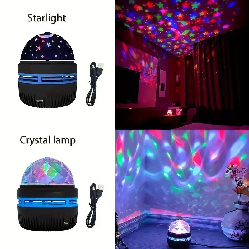 1Pc Starry Projector Light with 7 Color Patterns & Remote Control, Polar Projector Night Light for Bedroom Atmosphere