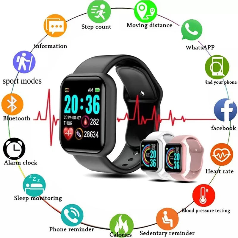 New Smart Watch Men Smart Heart Rate Monitor Blood Pressure Monitoring for IOS and Android Smartphones